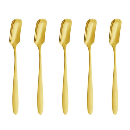 5Pcs / Set Stainless Steel Fork Ice Cream Spoon Kitchen Utensils (BPA Free, No FDA)