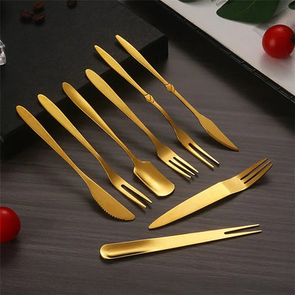 5Pcs / Set Stainless Steel Fork Ice Cream Spoon Kitchen Utensils (BPA Free, No FDA)