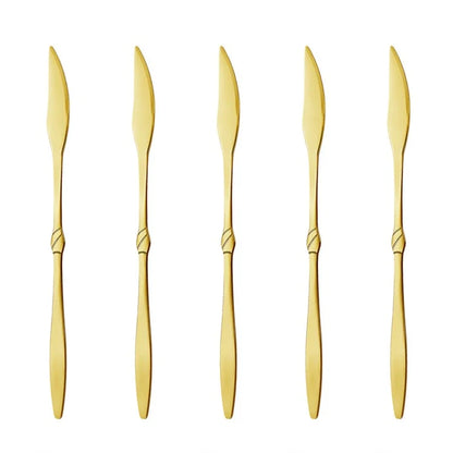 5Pcs / Set Stainless Steel Fork Ice Cream Spoon Kitchen Utensils (BPA Free, No FDA)
