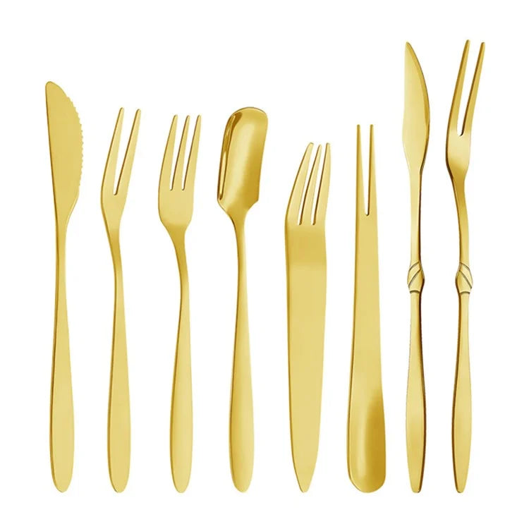 5Pcs / Set Stainless Steel Fork Ice Cream Spoon Kitchen Utensils (BPA Free, No FDA)