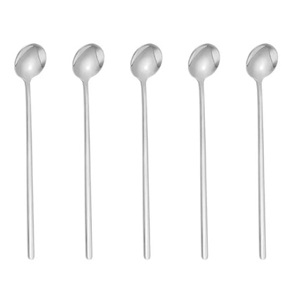 5Pcs Small Coffee Spoon Stainless Steel Round Dessert Spoon (BPA Free, No FDA Certificate)