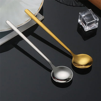 5Pcs Small Coffee Spoon Stainless Steel Round Dessert Spoon (BPA Free, No FDA Certificate)
