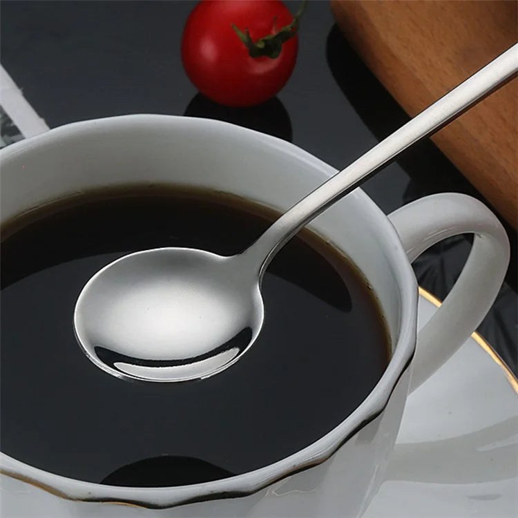 5Pcs Small Coffee Spoon Stainless Steel Round Dessert Spoon (BPA Free, No FDA Certificate)