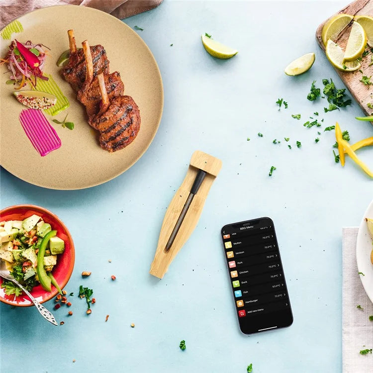 Phone App Monitoring Repeater Barbecue Thermometer Oven Food Temperature Meter (BPA Free, No FDA)