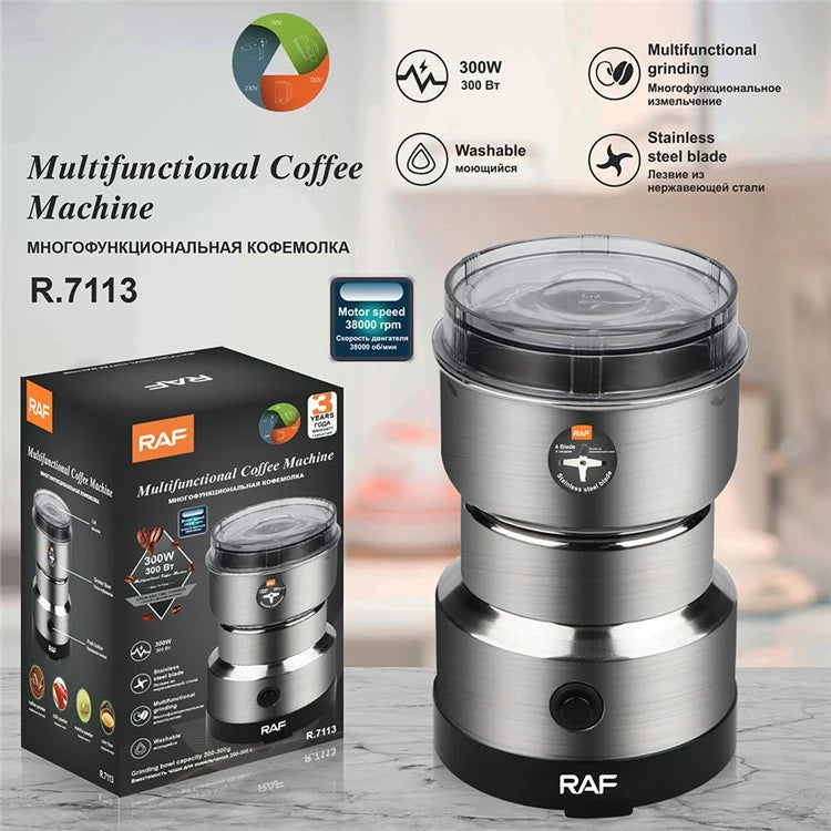 RAF R.7113 EU Plug 220V Coffee Bean Grinder Electric Coffee Machine Spice Grinder (BPA-Free, No FDA)