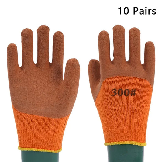 10 Pairs Winter Warm Thicken Knitted Gloves Terry Lining Labor Protection Gloves