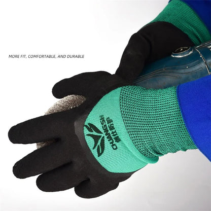 CHUANGSHI 12 Pairs Foam Latex Labor Gloves Anti-Slip Gardening Work Gloves