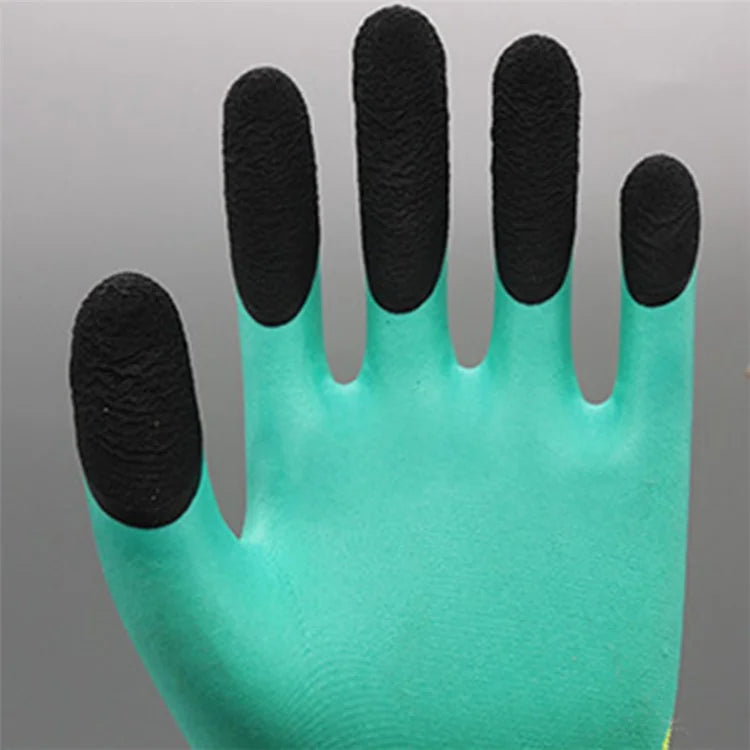 CHUANGSHI 12 Pairs Anti-Slip Latex Safety Gloves Builders Gardening Work Gloves