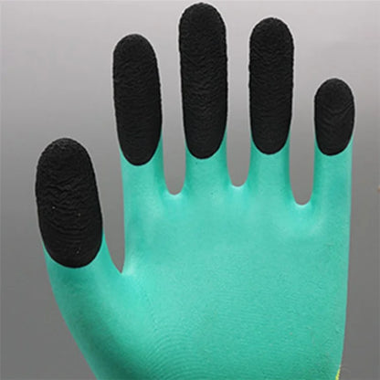 CHUANGSHI 12 Pairs Anti-Slip Latex Safety Gloves Builders Gardening Work Gloves