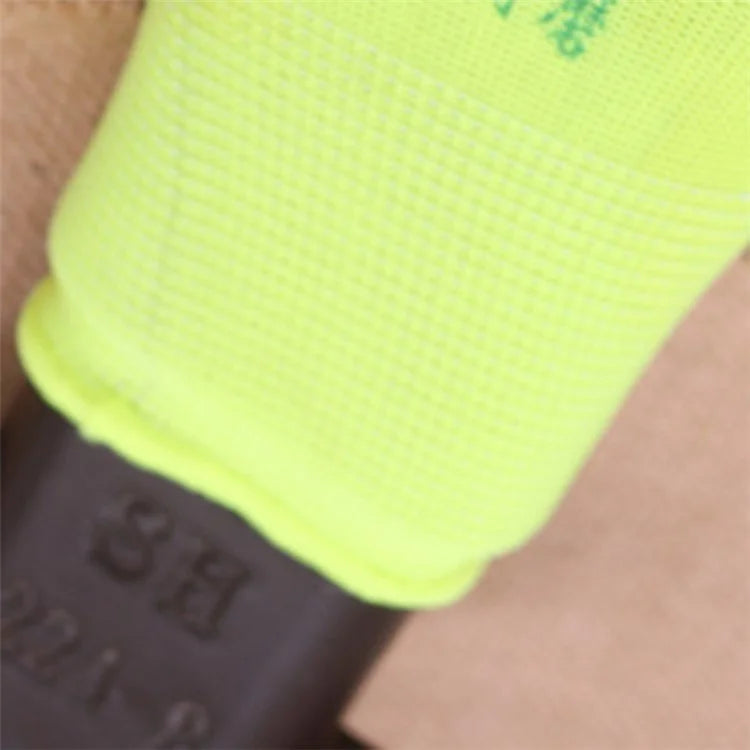 CHUANGSHI 12 Pairs Anti-Slip Latex Safety Gloves Builders Gardening Work Gloves