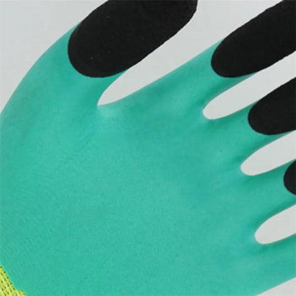CHUANGSHI 12 Pairs Anti-Slip Latex Safety Gloves Builders Gardening Work Gloves
