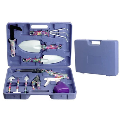 JC-1010 10Pcs / Set Stylish Pattern Garden Tools Shovel Pruning Shears Watering Can Kit