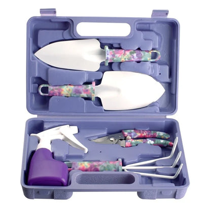 JC-1010 5Pcs / Set Stylish Pattern Garden Tools Soil Loosening Watering Can Tool Kit
