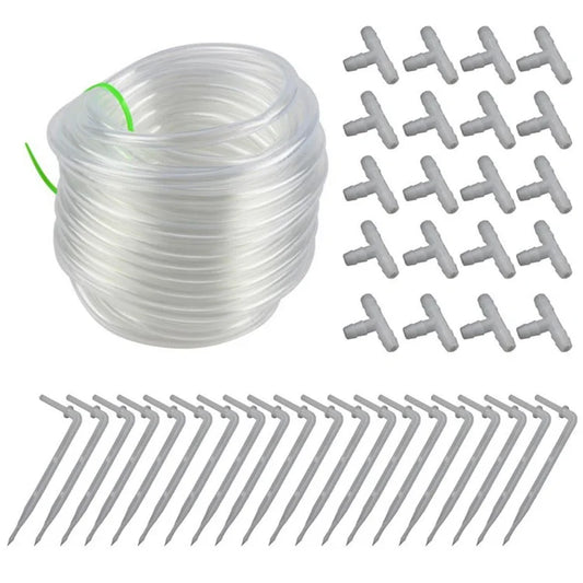 20m Clear Water Pipe Garden Drip Irrigation PVC Hose Fittings for Automatic Waterer