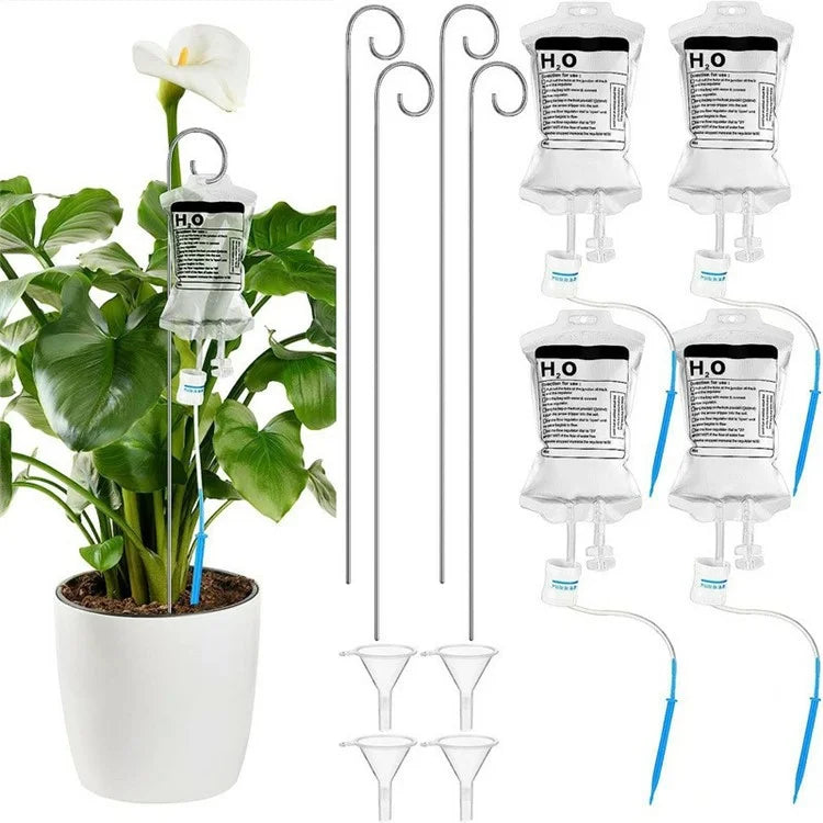 4Pcs 350ml Plant Watering Drip Irrigation Bags Adjustable Auto Watering Bag with 4 Hooks