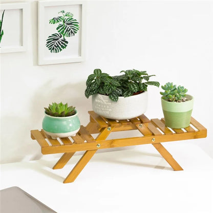 NZZMHJ Desktop Plant Stand Flower ?Pot Holder Multi-Layer Bamboo Plant Shelf for Living Room Office Corner