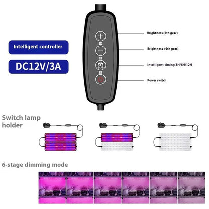 12V 3-Panel Plant Growing Light Plant Shelf Seedling Growth Fill Light, EU Plug