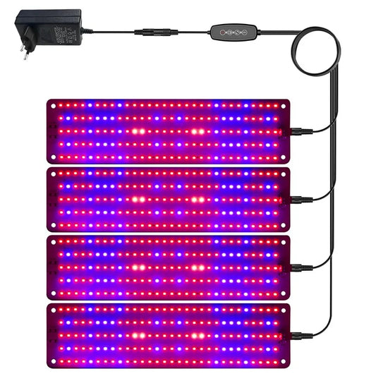 12V 4-Panel Plant Seedling Growth Light 6 Brightness Plant Shelf Fill Light, EU Plug