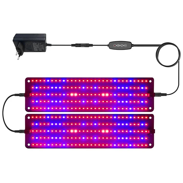 12V 2-Panel Plant Growing Light Potted Plants Shelf Seedling Growth Fill Light, EU Plug