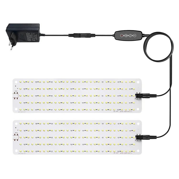 12V 2-Panel Plant Growing Light Potted Plants Shelf Seedling Growth Fill Light, EU Plug