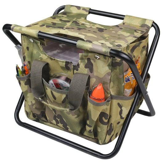 MYDAYS OUTDOOR Portable Folding Stool Iron Tube + 600D Oxford Cloth BBQ Camping Fishing Chair