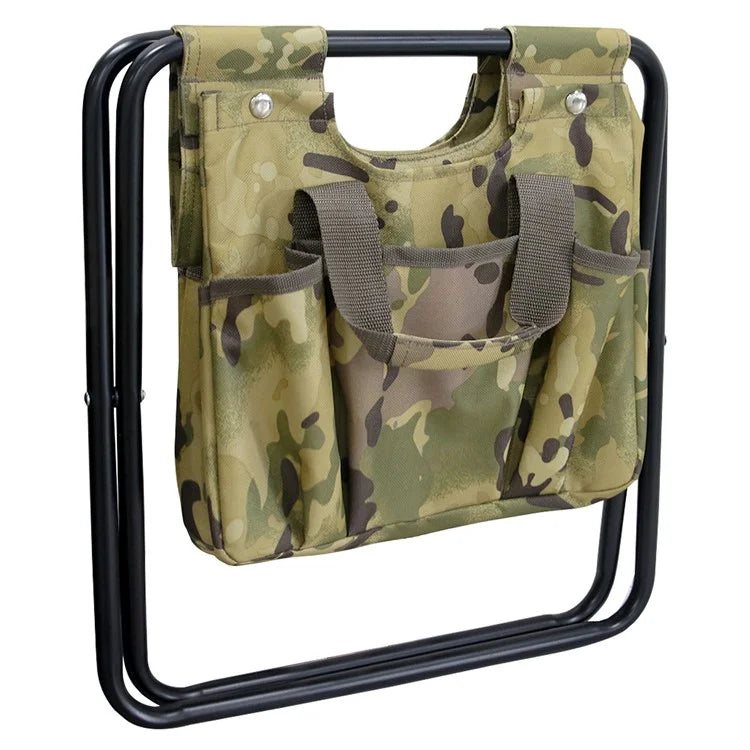 MYDAYS OUTDOOR Portable Folding Stool Iron Tube + 600D Oxford Cloth BBQ Camping Fishing Chair