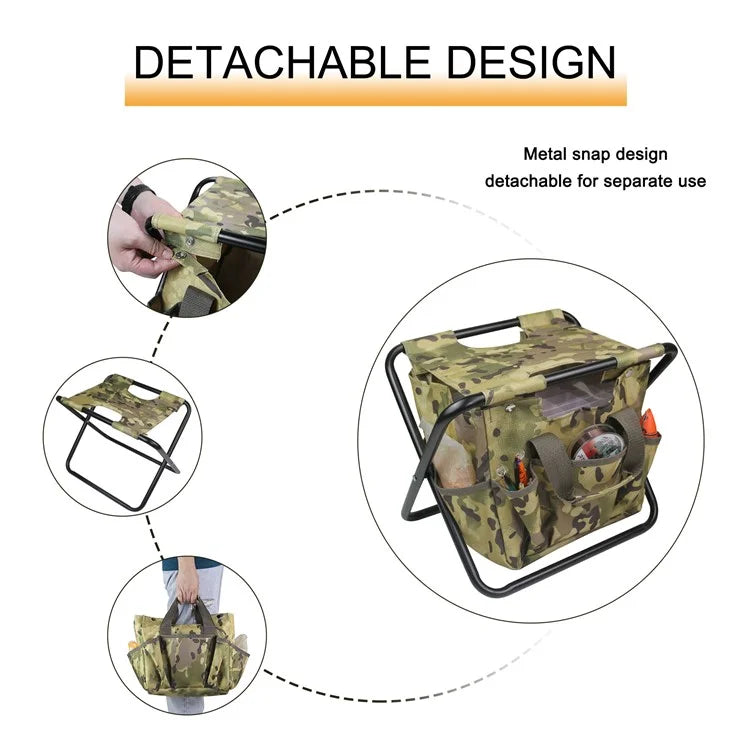 MYDAYS OUTDOOR Portable Folding Stool Iron Tube + 600D Oxford Cloth BBQ Camping Fishing Chair