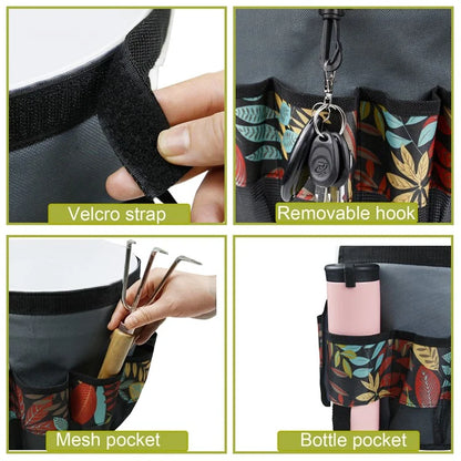 820603 600D Oxford Cloth Garden Tool Storage Bag 10 Pockets Gardening Tools Bucket Bag