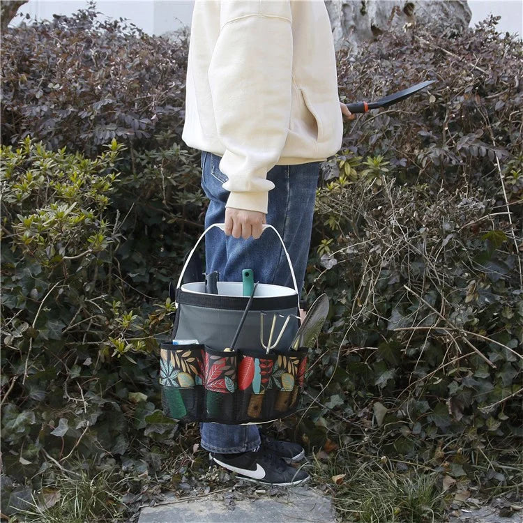 820603 600D Oxford Cloth Garden Tool Storage Bag 10 Pockets Gardening Tools Bucket Bag