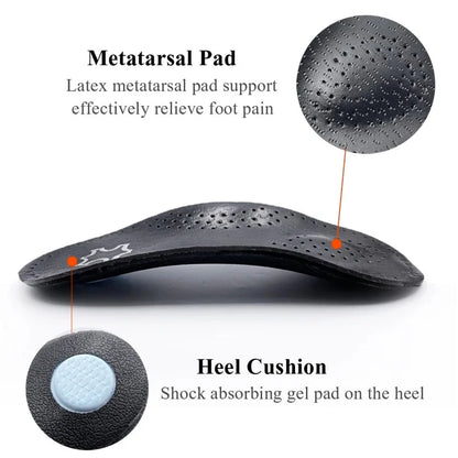 X / O Leg Massage Flat Foot Correction Insoles Arch Support Orthotic Inserts, Black