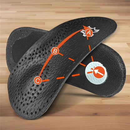 X / O Leg Massage Flat Foot Correction Insoles Arch Support Orthotic Inserts, Black