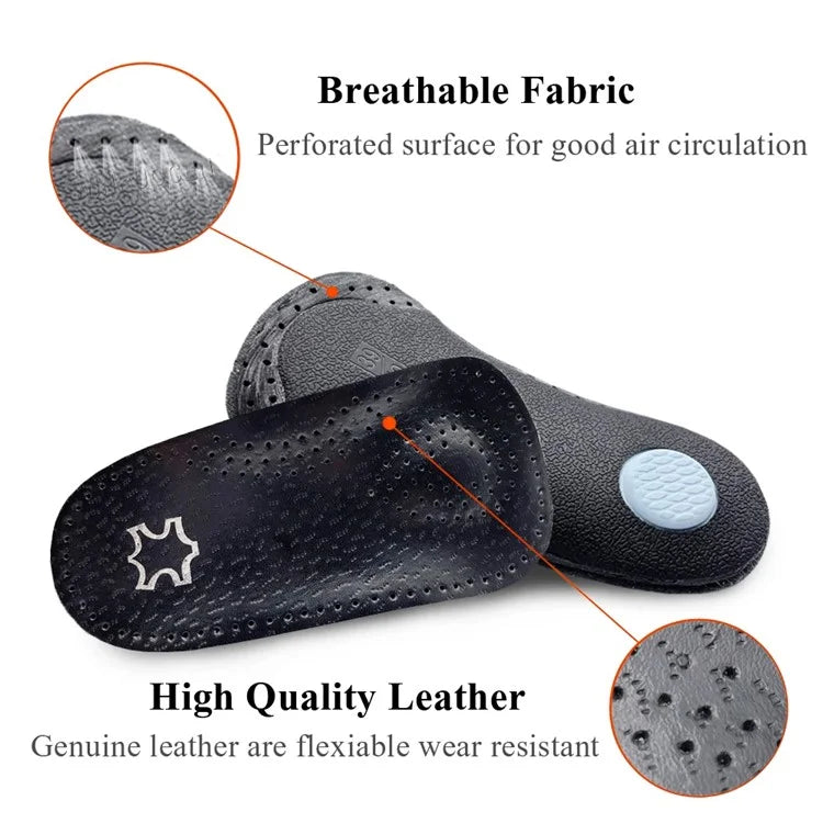 X / O Leg Massage Flat Foot Correction Insoles Arch Support Orthotic Inserts, Black