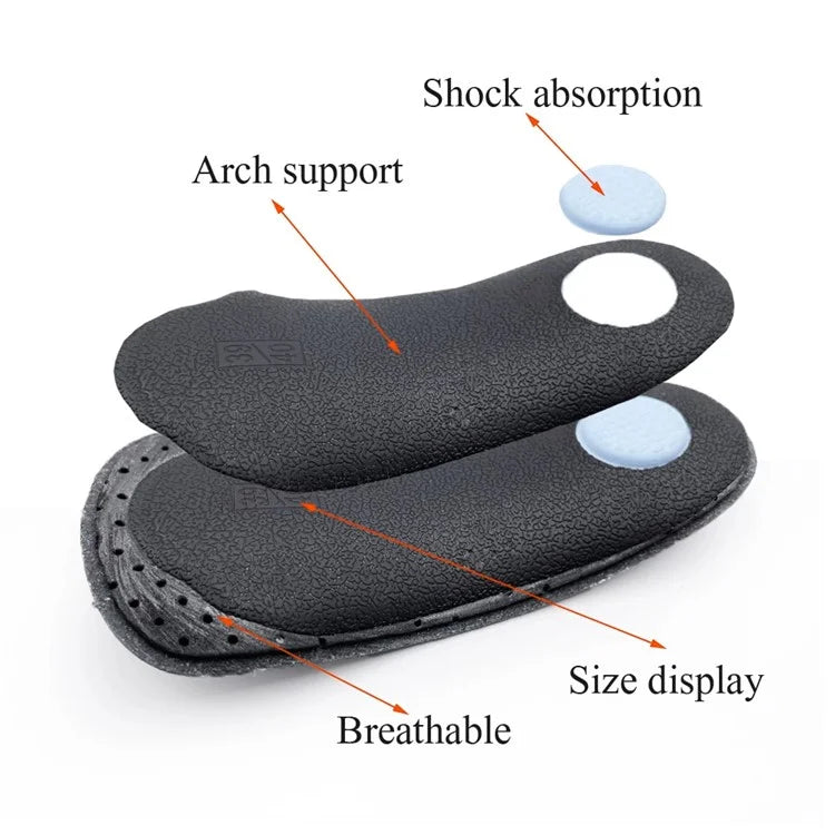 X / O Leg Massage Flat Foot Correction Insoles Arch Support Orthotic Inserts, Black