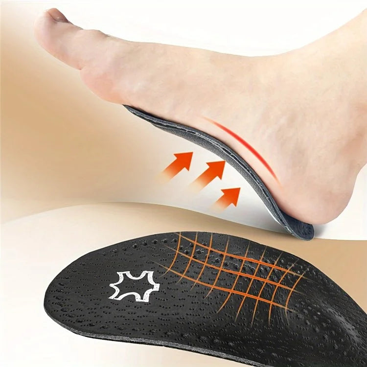 X / O Leg Massage Flat Foot Correction Insoles Arch Support Orthotic Inserts, Black