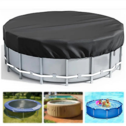 15FT Round Swimming Pool Cover 210D Oxford Cloth Solar Cover for Above Ground Pools