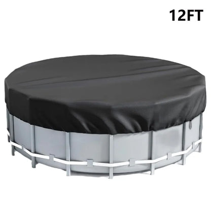 12FT Round Swimming Pool Cover 210D Oxford Cloth Solar Cover for Above Ground Pools