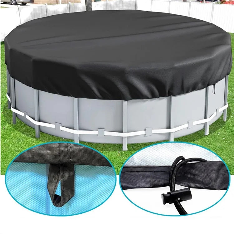 12FT Round Swimming Pool Cover 210D Oxford Cloth Solar Cover for Above Ground Pools