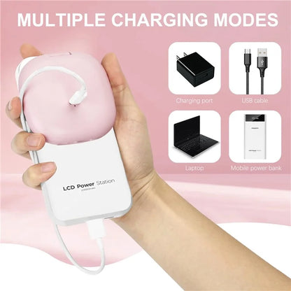 1X / 5X Magnification LED Lighted Travel Pocket Mirror Rechargeable Double-Sided Makeup Mirror