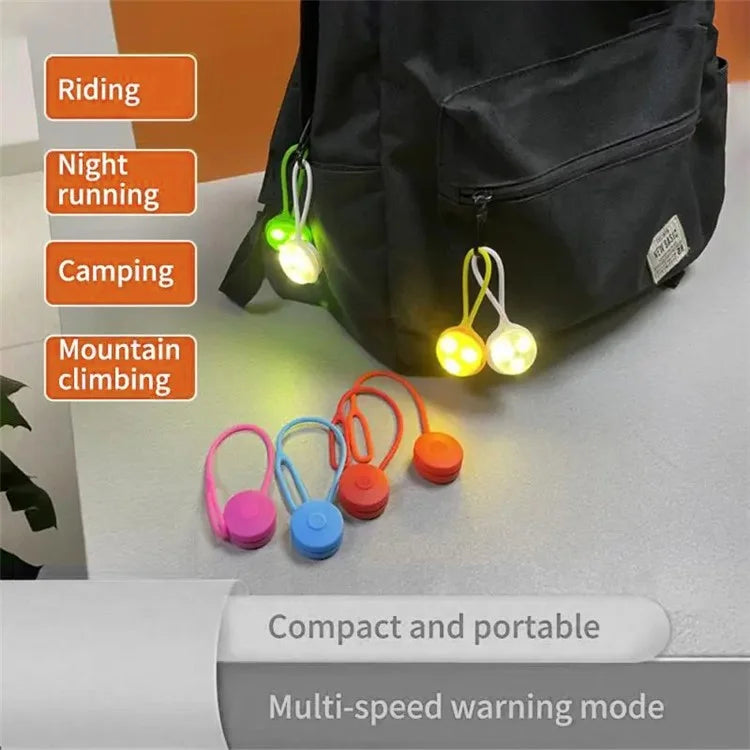 Backpack Hanging Mini Silicone LED Light Reflector Pendant for Night Walking
