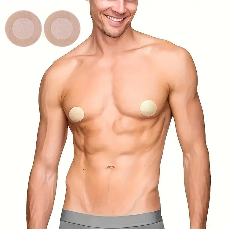 5 Pairs Men Disposable Nipple Covers Invisible PU Nipple Chafing Solution Pasties for Sports
