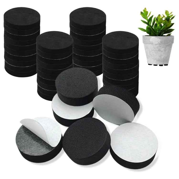 40Pcs Flower Pot Feet Non-Slip Self-Adhesive EVA Plant Pots Round Heighten Pads - Black