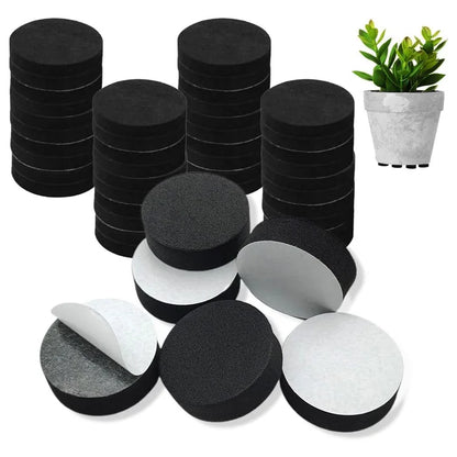40Pcs Flower Pot Feet Non-Slip Self-Adhesive EVA Plant Pots Round Heighten Pads - Black
