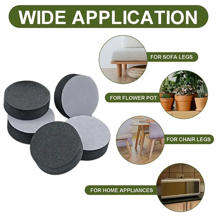 40Pcs Flower Pot Feet Non-Slip Self-Adhesive EVA Plant Pots Round Heighten Pads - Black