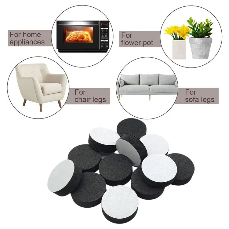 40Pcs Flower Pot Feet Non-Slip Self-Adhesive EVA Plant Pots Round Heighten Pads - Black