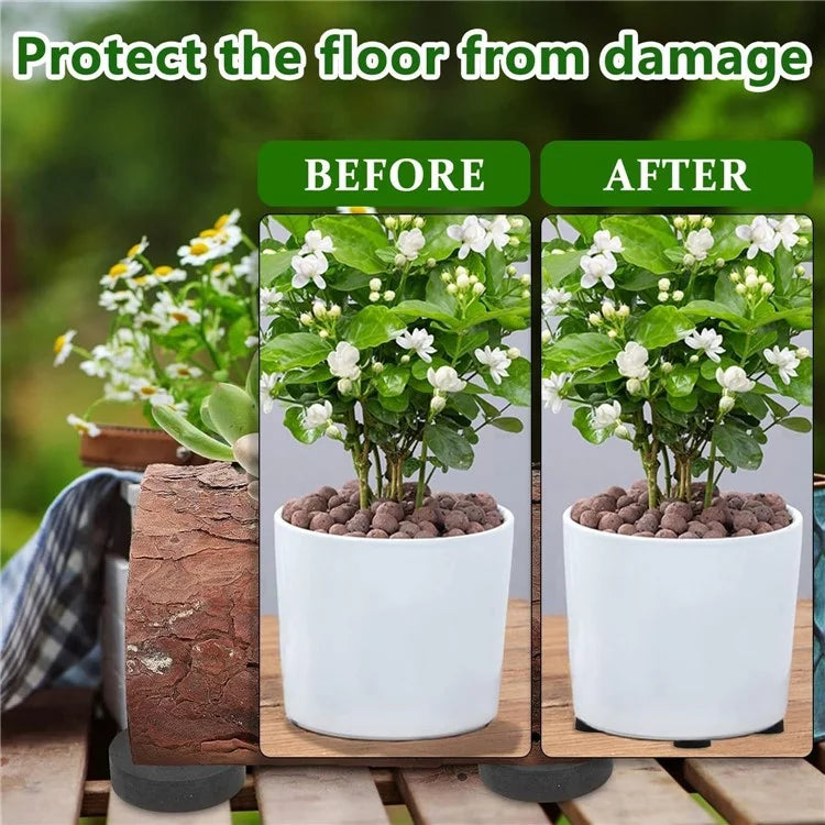 40Pcs Flower Pot Feet Non-Slip Self-Adhesive EVA Plant Pots Round Heighten Pads - Black