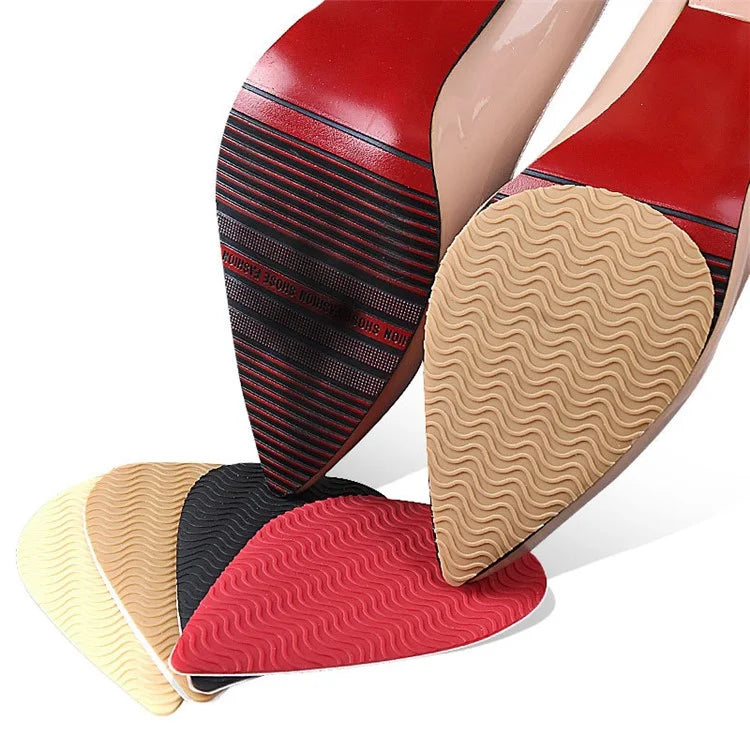 Wave Design Self-Adhesive High Heel Sole Protector Sticker Noise Reduction Silicone Forefoot Pad