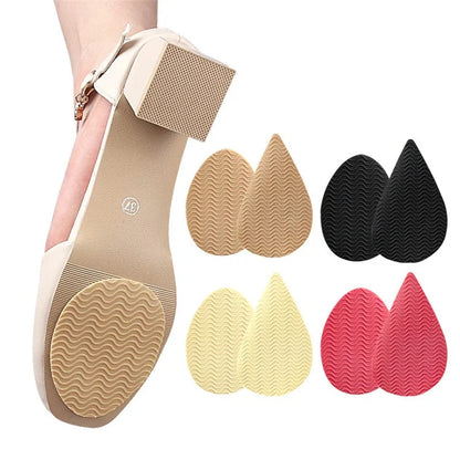 Wave Design Self-Adhesive High Heel Sole Protector Sticker Noise Reduction Silicone Forefoot Pad