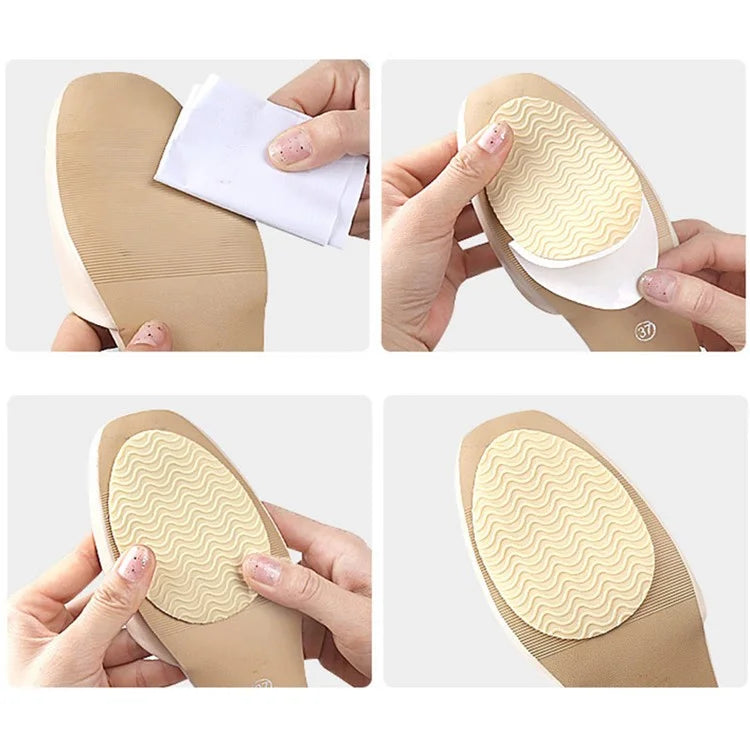Wave Design Self-Adhesive High Heel Sole Protector Sticker Noise Reduction Silicone Forefoot Pad