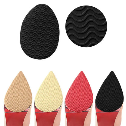 Wave Design Self-Adhesive High Heel Sole Protector Sticker Noise Reduction Silicone Forefoot Pad