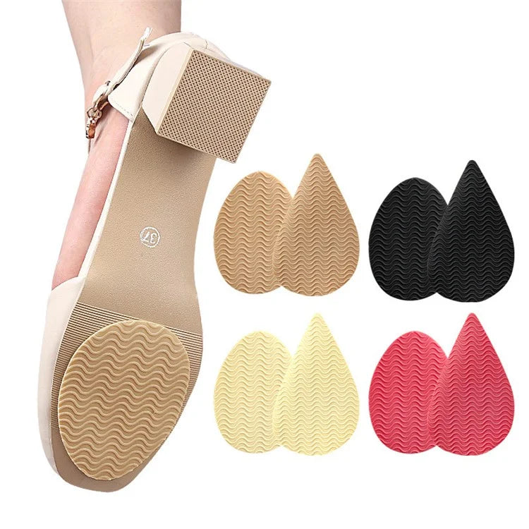 Wave Design Self-Adhesive High Heel Sole Protector Sticker Noise Reduction Silicone Forefoot Pad